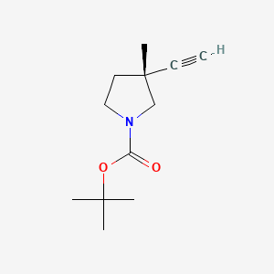 tert-butyl (3R)-3-ethynyl-3-methyl-pyrrolidine-1-carboxylate