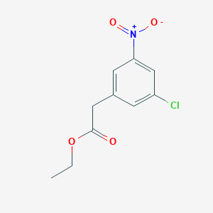 molecular formula C10H10ClNO4 B14022604 Ethyl 3-chloro-5-nitrophenylacetate 