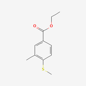 molecular formula C11H14O2S B14022613 Ethyl 3-methyl-4-(methylthio)benzoate 