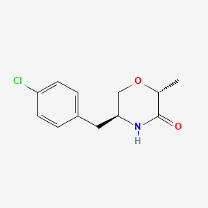 molecular formula C12H14ClNO2 B14022615 (2R,5S)-5-(4-Chlorobenzyl)-2-methylmorpholin-3-one 