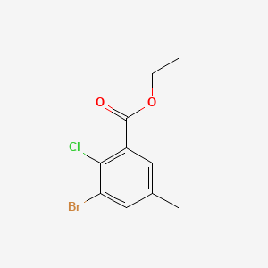 molecular formula C10H10BrClO2 B14022628 Ethyl 3-bromo-2-chloro-5-methylbenzoate 