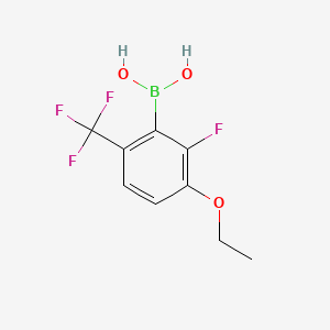 molecular formula C9H9BF4O3 B14022683 (3-Ethoxy-2-fluoro-6-(trifluoromethyl)phenyl)boronic acid 