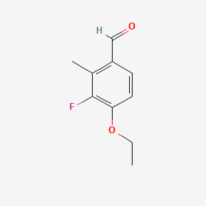 molecular formula C10H11FO2 B14022782 4-Ethoxy-3-fluoro-2-methylbenzaldehyde 