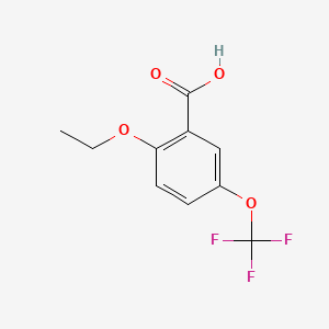 molecular formula C10H9F3O4 B14022801 2-Ethoxy-5-(trifluoromethoxy)benzoic acid 