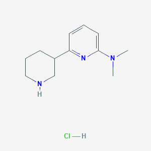 molecular formula C12H20ClN3 B1402281 (1',2',3',4',5',6'-Hexahydro-[2,3']bipyridinyl-6-yl)-dimethyl-amine hydrochloride CAS No. 1361116-45-1