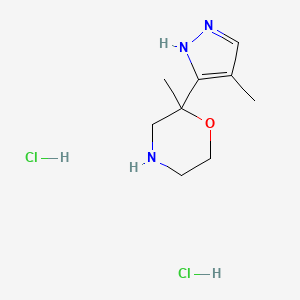 molecular formula C9H17Cl2N3O B1402282 2-methyl-2-(4-methyl-1H-pyrazol-3-yl)morpholine dihydrochloride CAS No. 1361114-68-2