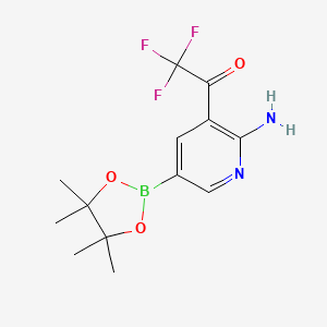 1-(2-Amino-5-(4,4,5,5-tetramethyl-1,3,2-dioxaborolan-2-yl)pyridin-3-yl)-2,2,2-trifluoroethan-1-one