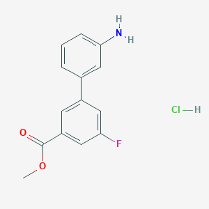 molecular formula C14H13ClFNO2 B1402287 Methyl 3'-amino-5-fluoro-[1,1'-biphenyl]-3-carboxylate hydrochloride CAS No. 1355247-48-1