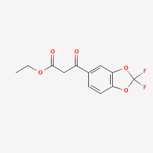molecular formula C12H10F2O5 B1402289 3-(2,2-二氟苯并[d][1,3]二氧杂环-5-基)-3-氧代丙酸乙酯 CAS No. 1404448-98-1