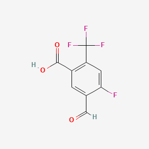 molecular formula C9H4F4O3 B14022894 4-Fluoro-5-formyl-2-(trifluoromethyl)benzoic acid 