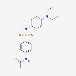 molecular formula C18H29N3O3S B14022944 Acetamide, N-[4-[[[4-(diethylamino)cyclohexyl]amino]sulfonyl]phenyl]- CAS No. 7467-67-6