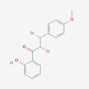 molecular formula C16H14Br2O3 B14022997 2,3-Dibromo-1-(2-hydroxyphenyl)-3-(4-methoxyphenyl)propan-1-one CAS No. 39729-17-4