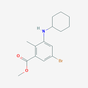 molecular formula C15H20BrNO2 B1402302 Methyl 5-bromo-3-(cyclohexylamino)-2-methylbenzoate CAS No. 1403257-53-3