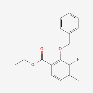 molecular formula C17H17FO3 B14023022 Ethyl 2-(benzyloxy)-3-fluoro-4-methylbenzoate 