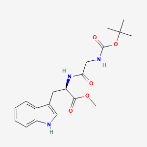 molecular formula C19H25N3O5 B14023041 Methyl (tert-butoxycarbonyl)glycyl-D-tryptophanate 