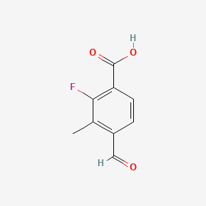 molecular formula C9H7FO3 B14023058 2-Fluoro-4-formyl-3-methylbenzoic acid 