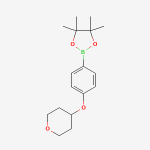 4,4,5,5-Tetramethyl-2-[4-(oxan-4-yloxy)phenyl]-1,3,2-dioxaborolane