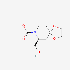 molecular formula C13H23NO5 B14023078 tert-Butyl (S)-7-(hydroxymethyl)-1,4-dioxa-8-azaspiro[4.5]decane-8-carboxylate 