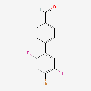 molecular formula C13H7BrF2O B14023090 4'-Bromo-2',5'-difluoro-[1,1'-biphenyl]-4-carbaldehyde 