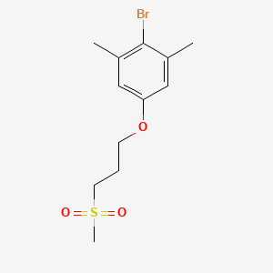 molecular formula C12H17BrO3S B1402313 2-溴-1,3-二甲基-5-(3-(甲磺酰基)丙氧基)苯 CAS No. 1372195-69-1