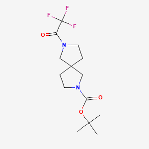 molecular formula C14H21F3N2O3 B14023141 Tert-butyl 7-(2,2,2-trifluoroacetyl)-2,7-diazaspiro[4.4]nonane-2-carboxylate 