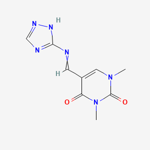 1,3-dimethyl-5-[(1E)-[(1H-1,2,4-triazol-5-yl)imino]methyl]-1,2,3,4-tetrahydropyrimidine-2,4-dione