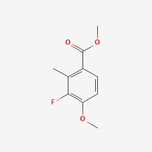 molecular formula C10H11FO3 B14023155 Methyl 3-fluoro-4-methoxy-2-methylbenzoate 