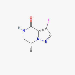 molecular formula C7H8IN3O B14023158 (R)-3-Iodo-7-methyl-6,7-dihydropyrazolo[1,5-a]pyrazin-4(5H)-one 