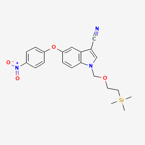 5-(4-Nitrophenoxy)-1-((2-(trimethylsilyl)ethoxy)methyl)-1H-indole-3-carbonitrile