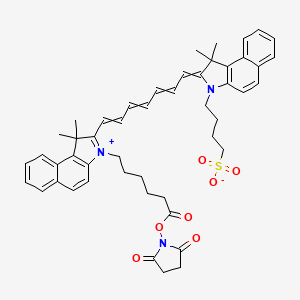 4-[2-[7-[3-[6-(2,5-Dioxopyrrolidin-1-yl)oxy-6-oxohexyl]-1,1-dimethylbenzo[e]indol-3-ium-2-yl]hepta-2,4,6-trienylidene]-1,1-dimethylbenzo[e]indol-3-yl]butane-1-sulfonate