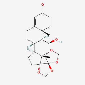 molecular formula C23H32O6 B14023263 (5'R,8S,9S,10R,11S,13S,14S,17R)-11-Hydroxy-10,13-dimethyl-1,6,7,8,9,10,11,12,13,14,15,16-dodecahydrodispiro[cyclopenta[A]phenanthrene-17,4'-[1,3]dioxolane-5',4''-[1,3]dioxolan]-3(2H)-one 