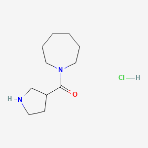 molecular formula C11H21ClN2O B1402327 Azepan-1-yl-pyrrolidin-3-yl-methanone hydrochloride CAS No. 1361116-21-3