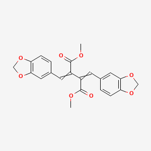 molecular formula C22H18O8 B14023277 Dimethyl (2Z,3Z)-2,3-bis(benzo[1,3]dioxol-5-ylmethylidene)butanedioate CAS No. 5442-26-2