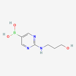 (2-((3-Hydroxypropyl)amino)pyrimidin-5-YL)boronic acid