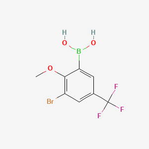 molecular formula C8H7BBrF3O3 B14023294 (3-Bromo-2-methoxy-5-(trifluoromethyl)phenyl)boronic acid 