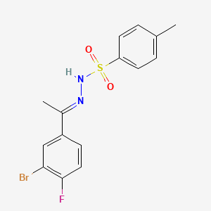 molecular formula C15H14BrFN2O2S B14023318 N-[(E)-1-(3-bromo-4-fluorophenyl)ethylideneamino]-4-methylbenzenesulfonamide 