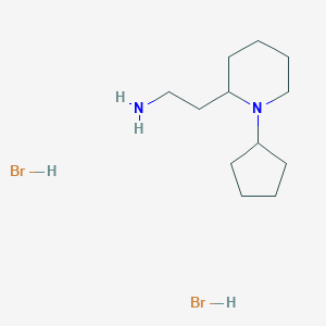 molecular formula C12H26Br2N2 B1402339 2-(1-Cyclopentyl-piperidin-2-yl)-ethylamine dihydrobromide CAS No. 1229623-94-2