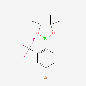 molecular formula C13H15BBrF3O2 B14023391 2-(4-Bromo-2-(trifluoromethyl)phenyl)-4,4,5,5-tetramethyl-1,3,2-dioxaborolane 