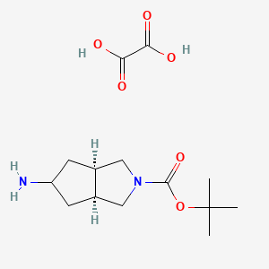 molecular formula C14H24N2O6 B14023396 cis-tert-Butyl (3aR,6aS)-5-aminohexahydrocyclopenta[c]pyrrole-2(1H)-carboxylate oxalate 