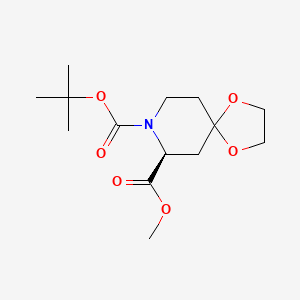 molecular formula C14H23NO6 B14023404 8-(tert-Butyl) 7-methyl (S)-1,4-dioxa-8-azaspiro[4.5]decane-7,8-dicarboxylate 