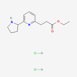 molecular formula C14H22Cl2N2O2 B1402341 Ethyl 3-(6-(pyrrolidin-2-yl)pyridin-2-yl)propanoate dihydrochloride CAS No. 1361112-61-9