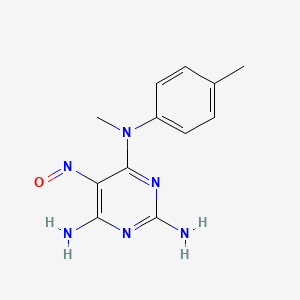 4-N-methyl-4-N-(4-methylphenyl)-5-nitrosopyrimidine-2,4,6-triamine