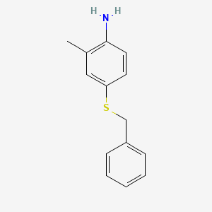 molecular formula C14H15NS B14023477 4-(Benzylthio)-2-methylaniline 