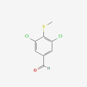 molecular formula C8H6Cl2OS B14023519 3,5-Dichloro-4-(methylthio)benzaldehyde 