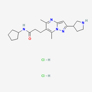 N-Cyclopentyl-3-(5,7-dimethyl-2-pyrrolidin-3-yl-pyrazolo[1,5-a]pyrimidin-6-yl)-propionamide dihydrochloride