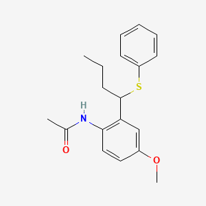 molecular formula C19H23NO2S B14023527 Acetamide, N-[4-methoxy-2-[1-(phenylthio)butyl]phenyl]- CAS No. 64872-86-2