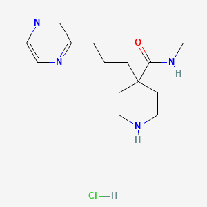 N-Methyl-4-(3-(pyrazin-2-yl)propyl)piperidine-4-carboxamide hydrochloride