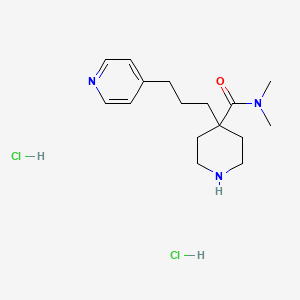 molecular formula C16H27Cl2N3O B1402356 4-(3-Pyridin-4-yl-propyl)-piperidine-4-carboxylic aciddimethylamide dihydrochloride CAS No. 1361113-66-7