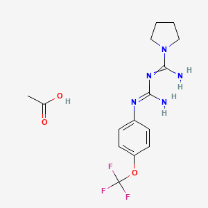 acetic acid;N'-[N'-[4-(trifluoromethoxy)phenyl]carbamimidoyl]pyrrolidine-1-carboximidamide