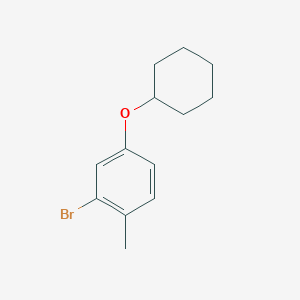 molecular formula C13H17BrO B14023726 2-Bromo-4-(cyclohexyloxy)-1-methylbenzene 